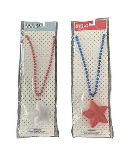 Patriotische leuchtende LED Flash Halskette - Alter 3+, Größe 32,68 Zoll, 2 Stück - Bild 1 von 4