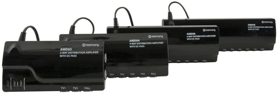 1 2 4 6 8 WAY Mercury AERIAL AMPLIFIER TV signal booster Splitter 4G 5G DC Pass - Image 1 of 1