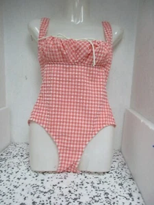 Solid & Striped The Ellery Badeanzug Seersucker rosa/weiß Maße bis XS Neu ohne Etikett - Bild 1 von 2