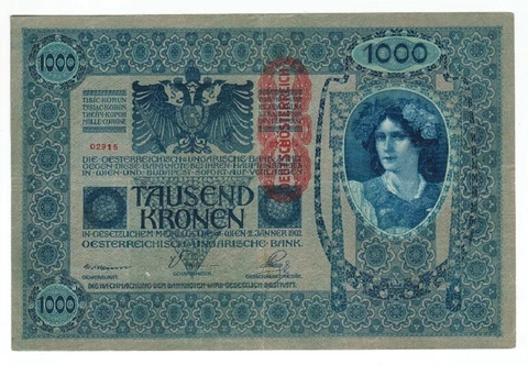 AUSTRIA-HUNGARY BANKNOTE 1000 KRONEN 1902 Cover