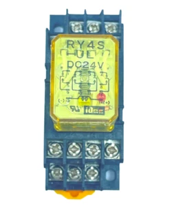 IDEC RY4S-UL DC24V 29Z34 8A 240VAC Electromechanical Relay PYF14A Socket - Picture 1 of 10