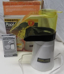 Presto 04820 PopLite Hot Air Popcorn Popper Vtg 1989  IN THE BOX W/ Butter Cup - Picture 1 of 6