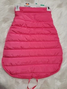 Top Paw Dog Puffer Jacket Large Pink Quilted Fleece Polyester Pet Apparel New - Picture 1 of 9