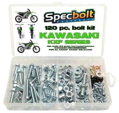 120pc Bolt Kit KXF Kawasaki KXF250 KXF450 KX250F KX450F Body Plastics Frame seat - Image 1 of 4