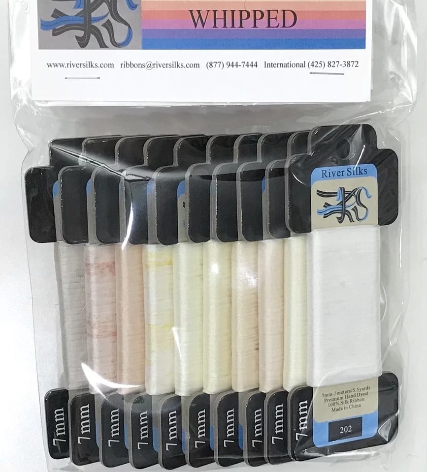 River Silks 7mm Silk ribbon collection Whipped off whites embroidery needlepoint - Image 1 of 1