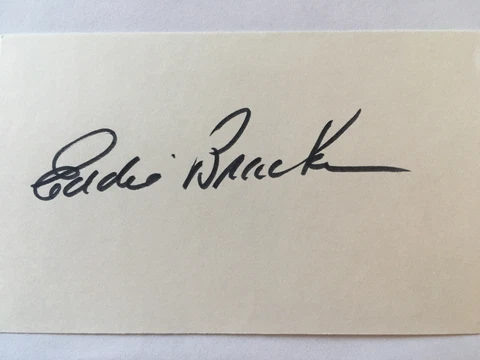 Eddie Bracken Actor Comedian Singer (d.02) Autographed 3x5 Signed Index Card Cover