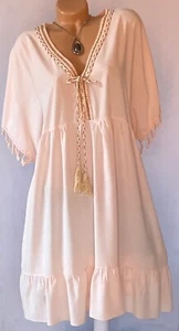 ITALY Gr.44,46,48,Tunika,Kleid,Longshirt,Spitze,Häkel,rosa,Oversize,Neu - Bild 1 von 7
