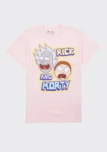 T-shirt uomo RUE21 rosa chiaro grafica Rick and Morty taglia XL prezzo al pubblico consigliato: $24,99 - Foto 1 di 1