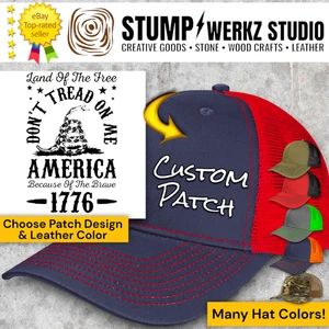Custom Trucker Hat Baseball Cap Personalized Richardson USA Don't Tread on Me - Picture 1 of 21