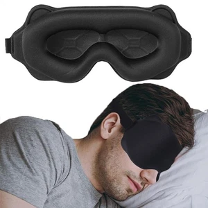 Maschera Sonno 3D Blocco Luce Morbida Maschera Occhi Traspirante Viaggio Ombretto - Foto 1 di 21