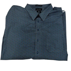 Camicia elegante uomo Paul Fredrick 22x35 vestibilità classica blu arancione 2 strati cotone - Foto 1 di 6