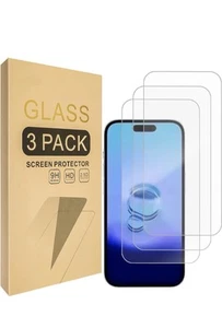 Paquete de 3 protectores de pantalla para iPhone 16 iPhone 15 iPhone 15 Pro vidrio templado 6,3" - Imagen 1 de 6