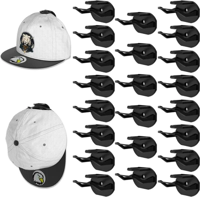 Paquete de 22 ganchos adhesivos para sombreros de pared súper fuertes gorras de béisbol puerta negras Foto 1 de 4