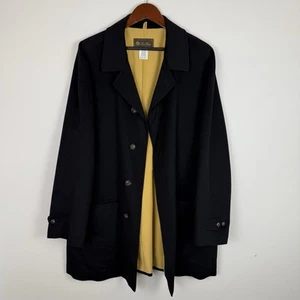 Vintage Loro Piana Coat Storm System 100% Cashmere Black Made in Italy Sz 54 EUC - Picture 1 of 20