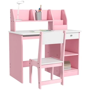 ZONEKIZ Kids Desk and Chair Set with Storage, for Ages 5-8 Years - Picture 1 of 11