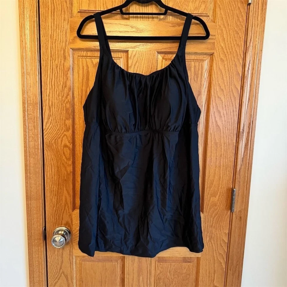 Женский купальник Pure Energy большого размера 26 Вт 3X черный с контролем живота - Изображение 1 из 4