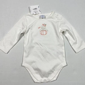 New Janie and Jack One Piece Halloween Bodysuit Long Sleeve White Size 0 3 Month - Picture 1 of 4
