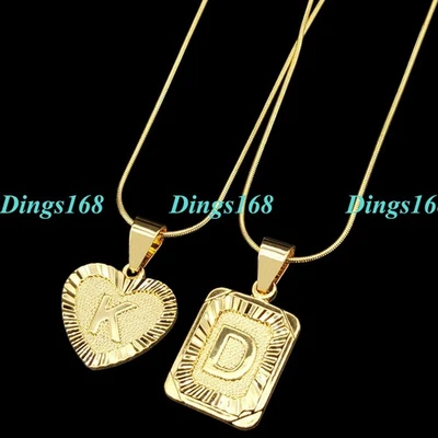 Colgante Corazón "K" Oro 18K Relleno Sin Deslustre Moda Letra "K" + Juego de Cadena Collar Foto 1 de 4