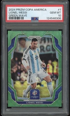 PSA 10 Лионель Месси 2024 Panini Prizm Copa America No1 Green Wave - Изображение 1 из 2