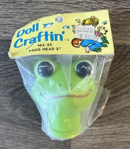 Vintage Puppe Craftin Mangelsen’s 3” Froschkopf 163-32 Neu im Paket - Bild 1 von 6