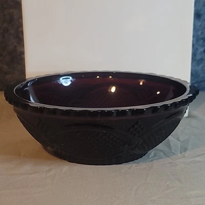 AVON Rojo Rubí 1876 CAPE BACALAO 8.75" Frutas Verduras Cuenco para Servir  Foto 1 de 4