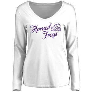 Women's White TCU Horned Frogs Dora Long Sleeve T-Shirt - Picture 1 of 2