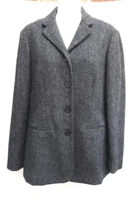 Blazer gris para mujer Lauren Ralph Lauren 4 corderos de lana Herrinbones - Imagen 1 de 8