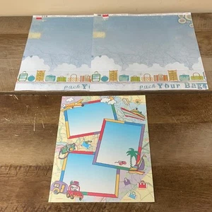 Lot of 3-12X12 TRAVEL Scrapbook Paper Two Designs - Picture 1 of 3