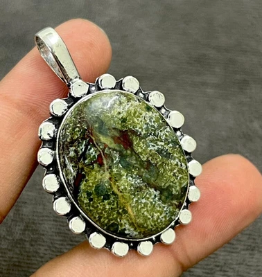 Ciondolo gioiello fatto a mano Drgon Jasper Gemstone in argento sterling... - Immagine 1 di 4