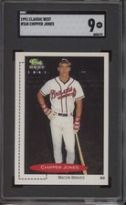 CHIPPER JONES HOF SGC 9 1991 CLASSIC BEST #268 MACON BRAVES ROOKIE HOF RC 8719