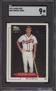CHIPPER JONES HOF SGC 9 1991 CLASSIC BEST #268 MACON BRAVES ROOKIE HOF RC 8719