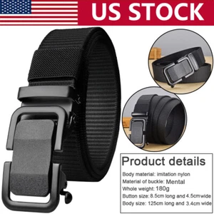 49in Men's Tactical Belt Alloy Buckle Sports Belt Adjustable Quick Release Belt - Picture 1 of 12