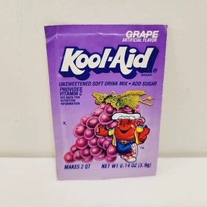 Vtg Kool Aid GRAPE Soft Drink Mix Packet Unopened - Picture 1 of 2