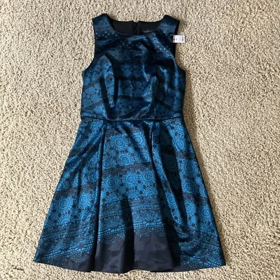 Vestido de cóctel The Limited para mujer talla 0-vestido de satén línea A verde azulado y negro Foto 1 de 4