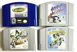 4 BIKES & BOARDS 4ER SET ORIGINAL VINTAGE NINTENDO 64 NES64 SPIELKASSETTEN - Bild 1 von 6
