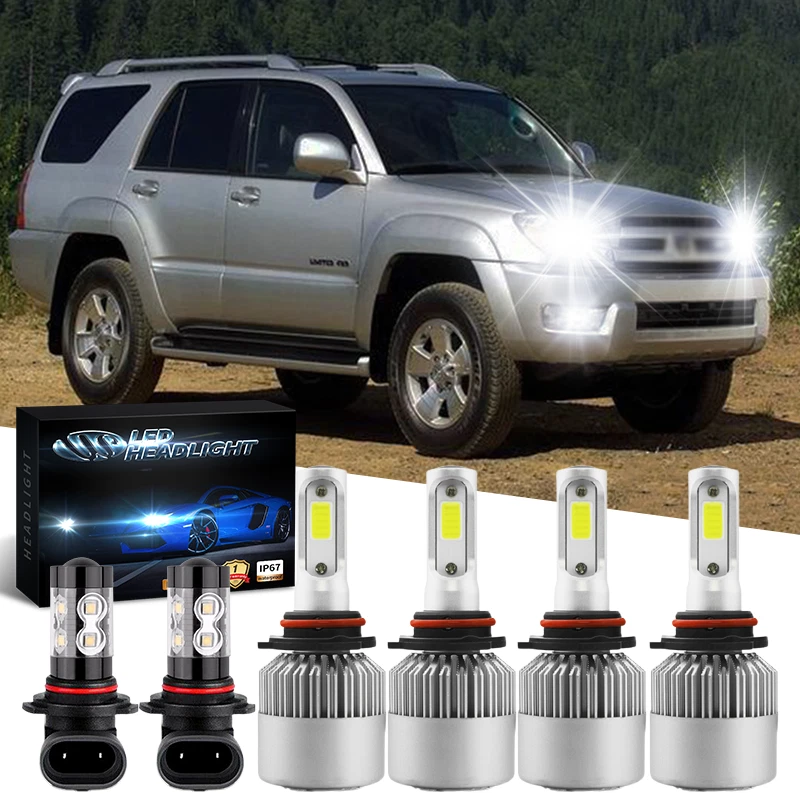 Para Toyota 4Runner 2003 2004 2005 - 6X Faro LED Hi-Lo + Kit de bombillas antiniebla Foto 1 de 4