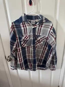 Vintage 70s Five Brother Button Up Flanell Hemd Herren 15-M-15 1/2 blau rot kariert - Bild 1 von 3
