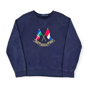 Polo Ralph Lauren Rare Cross Flags Sweatshirt Blau Herren Large - Bild 1 von 9
