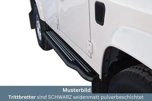 Trittbretter SCHWARZ für LAND ROVER Defender LD 110 Edelstahl Ø50mm mit TÜV - Bild 1 von 6