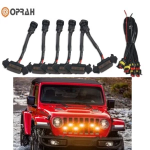 Luces de advertencia de rejilla delantera LED ámbar para automóvil con lente ahumada 5 piezas - Imagen 1 de 19