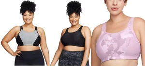 Sujetador deportivo sin aros ajustable talla grande figura completa Glamorise para mujer 1166 - Imagen 1 de 20