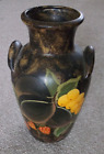 Vintage Hand Painted Pottery Urn Vase with Fruit Plums/Strawberry/Apricots 24cm