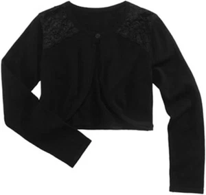 Bonnie Jean Flyaway Cotton Cardigan, Small Girls, Black, 4/4T - Picture 1 of 1