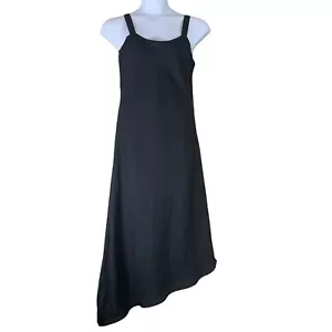 Vintage Dress Size 14 Black Sleeveless Lined Asymmetric Hem Mlle Gabrielle - Picture 1 of 3