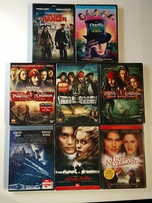Johnny Depp DVD Lot Of 8.  Pirates Of The Caribbean, Edward Scissorhands, Etc. — 第 1/2 张图片