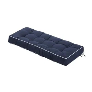 Outdoor Bench Cushion with Ties,Weather Resistant Thick Tufted 41 inch Navy - Picture 1 of 8