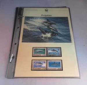 Hojas informativas de Dolphins WWF estampillas exclusivas de Montserrat y FDC - Imagen 1 de 6