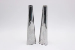 2 - 11" Vintage IKEA Renos Chrome MCM Swedish Design Taper Candle Holders - Picture 1 of 7