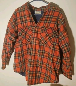 Rare Vintage L.L. BEAN Plaid Flannel Lined Button Front Casual Shirt  USA LARGE  - Picture 1 of 9