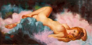EARL MORAN Pin-up Art Poster or Rolled Canvas Print SEXY RECLINING GIRL #EM72 - Picture 1 of 1